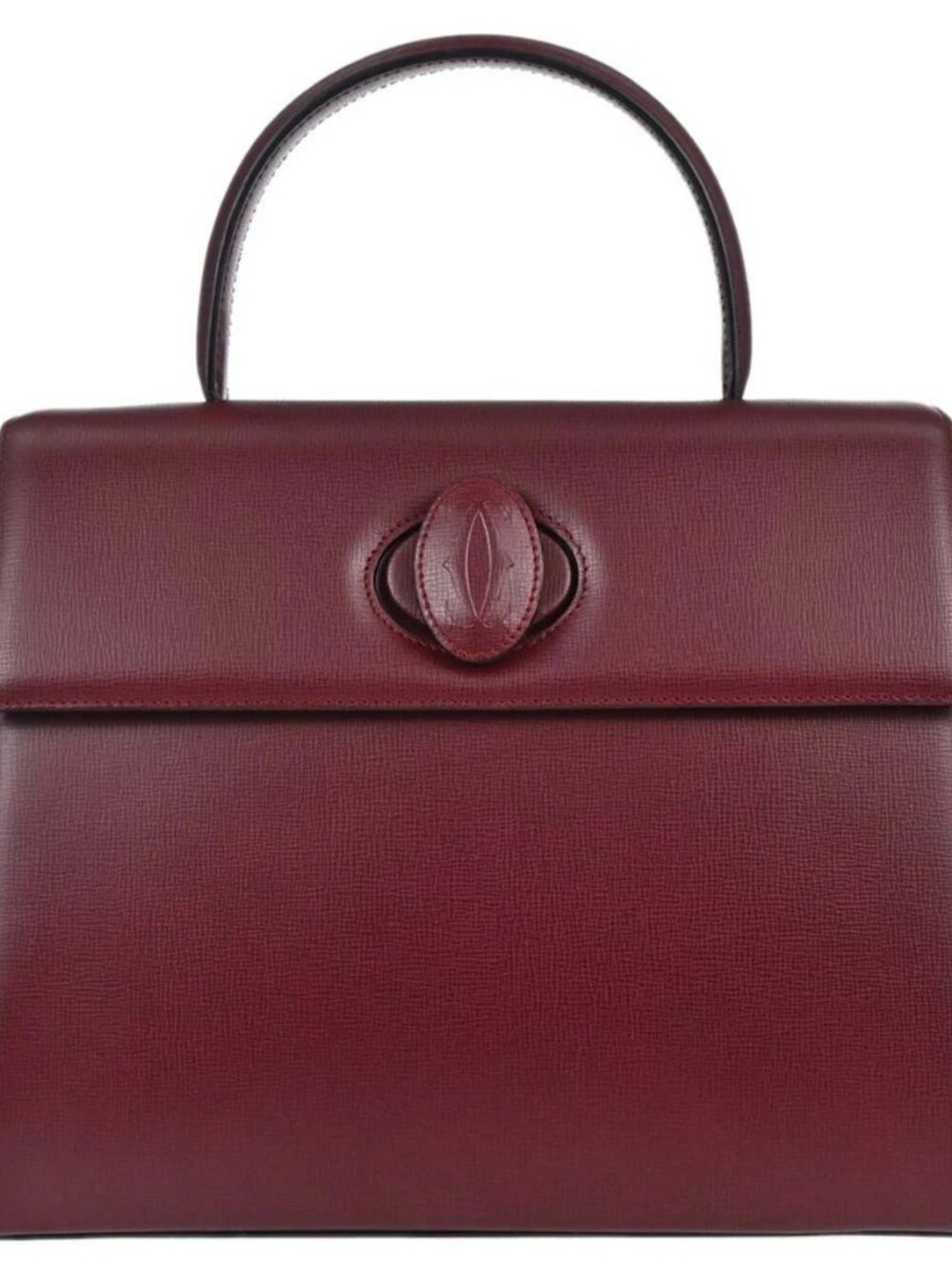Cartier Bordeaux Leather Handbag EQDG 167778